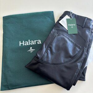 Halara Black Shiny High Waisted Stretchy PU Fleece Leggings Sz M NWT